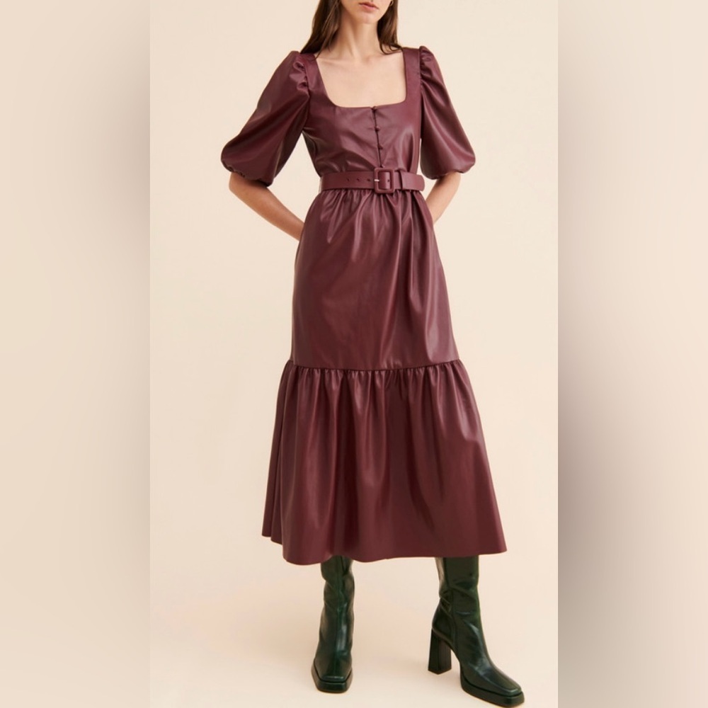 NWOT Vegan Leather Maxi Dress